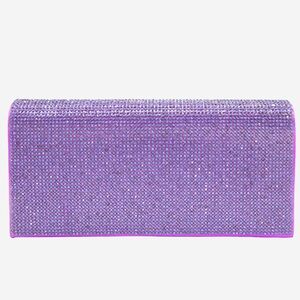 Purple Bling Solid Evening Clutch Bag